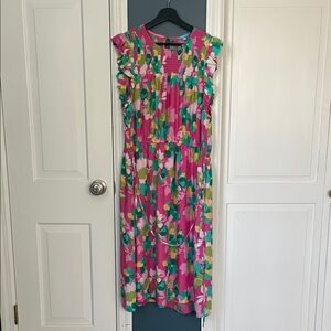 Draper James Pink & Green Floral Dress  | Southern Prep Style | Size XL